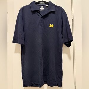 University of Michigan U of M Wolverines- men’s Navy Blue Polo Block M Logo